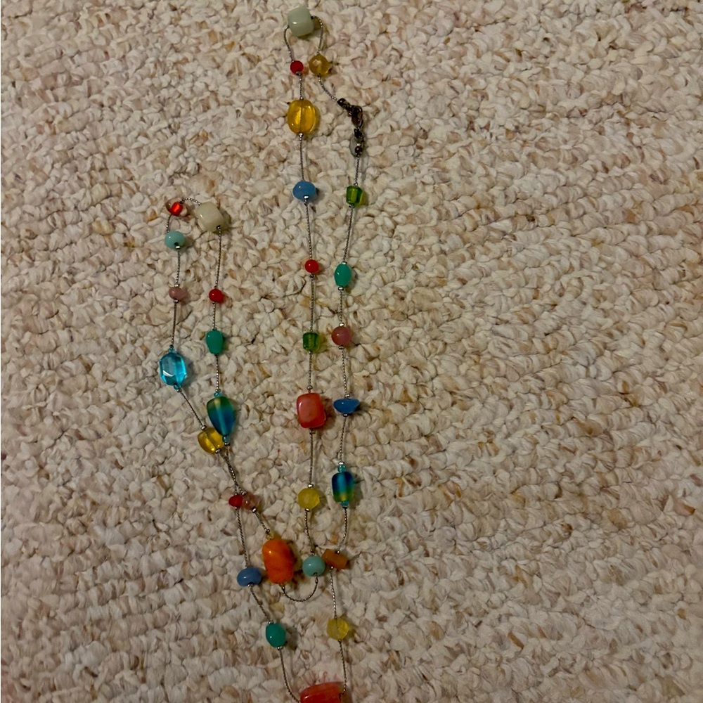 Lia Sophia - colorful stone necklace; like new!